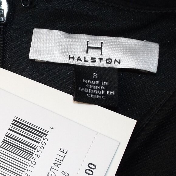 new H HALSTON Dress, 8, Black, Asymmetrical, Ruffle front, Sleeveless - Picture 11 of 15